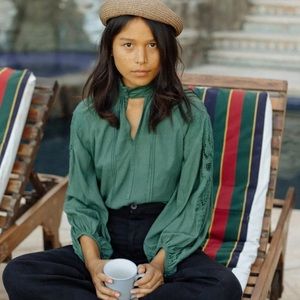 ISO Yireh Aurora Long Sleeve Top Emerald